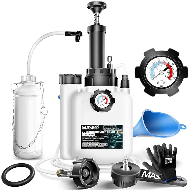MASKO 3-Liter-Bremsenentlüfter mit Manometer