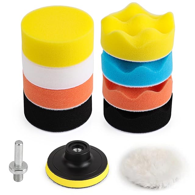 Kshineni 80 mm Polierpad-Set mit Bohrmaschinenadapter