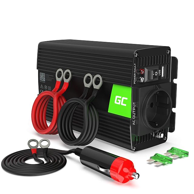 Green Cell 500-W-Wechselrichter mit reinem Sinus fürs Auto