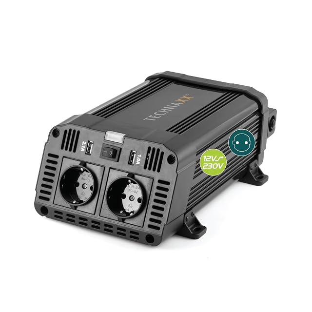 Technaxx 1200-W-Wechselrichter fürs Auto mit zwei Schuko-Steckdosen