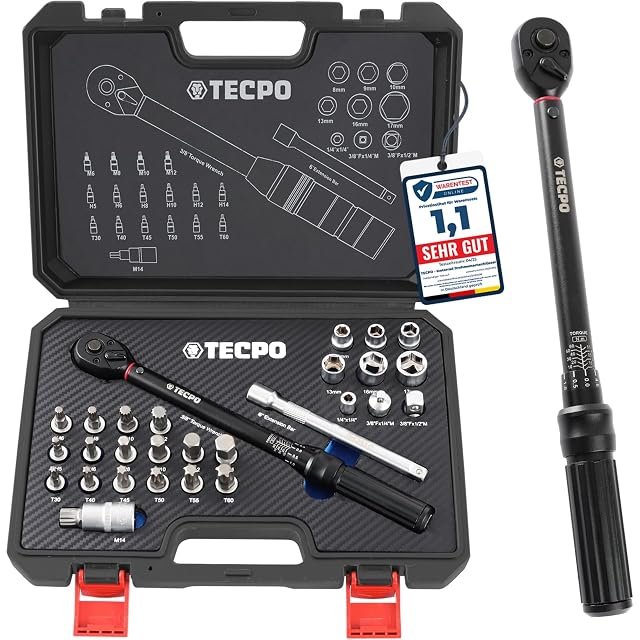 TECPO 3/8-Zoll-Drehmomentschlüsselsatz mit Bits